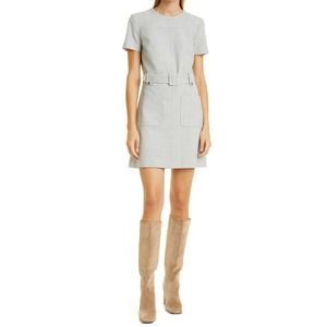 Club Monaco NWT Gray Houndstooth Belted Pocket Mini Dress Size 6